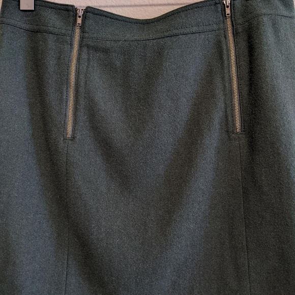 Madewell Uptown Zip Skirt Plus Size 12 Forest Green Mini Wool Blend EUC - Picture 7 of 7